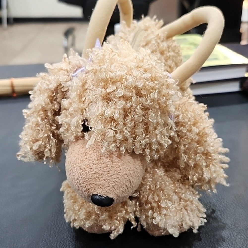 TAN PLUSH DOG TOY PURSE